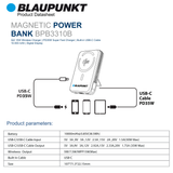  Pin SPD Từ Tính Blaupunkt BPB3310, 10.000mAh, PD35W, Qi2, LCD, Kèm cáp Type-C 