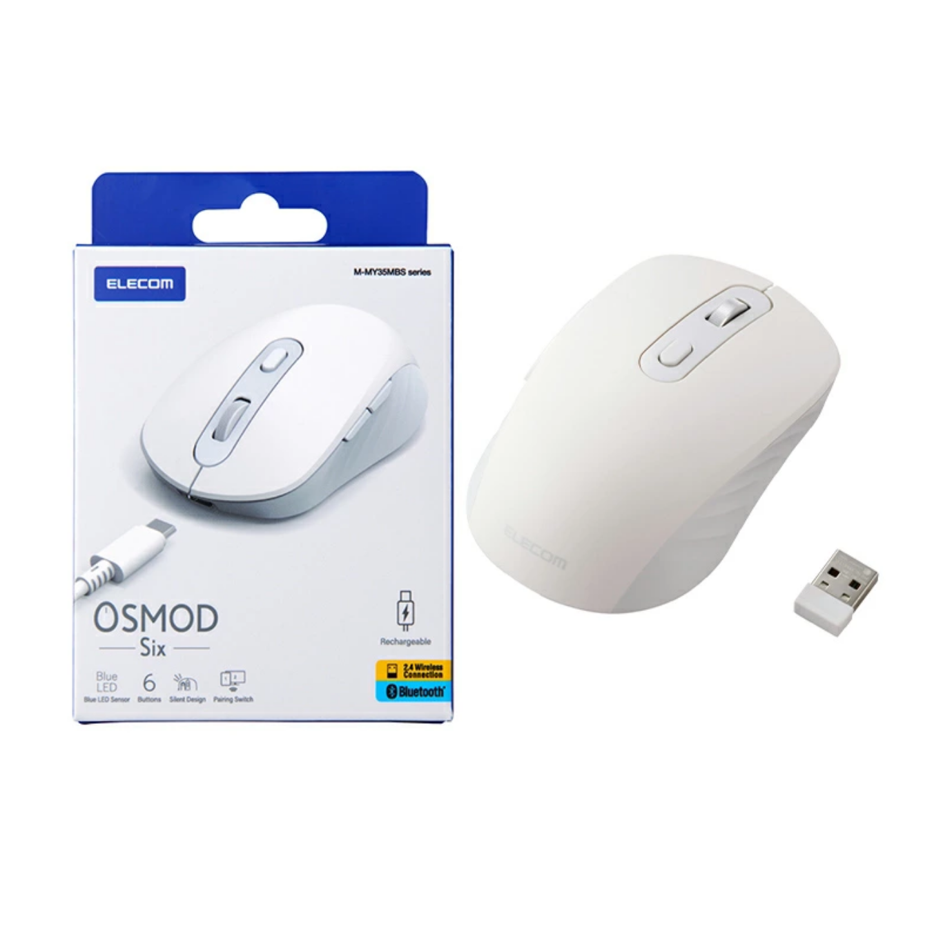  Chuột không dây Bluetooth Elecom Osmod 6 M-MY35MBS | Blue Led, Pin Li-ion, 1 lần sạc 7 tháng sử dụng 