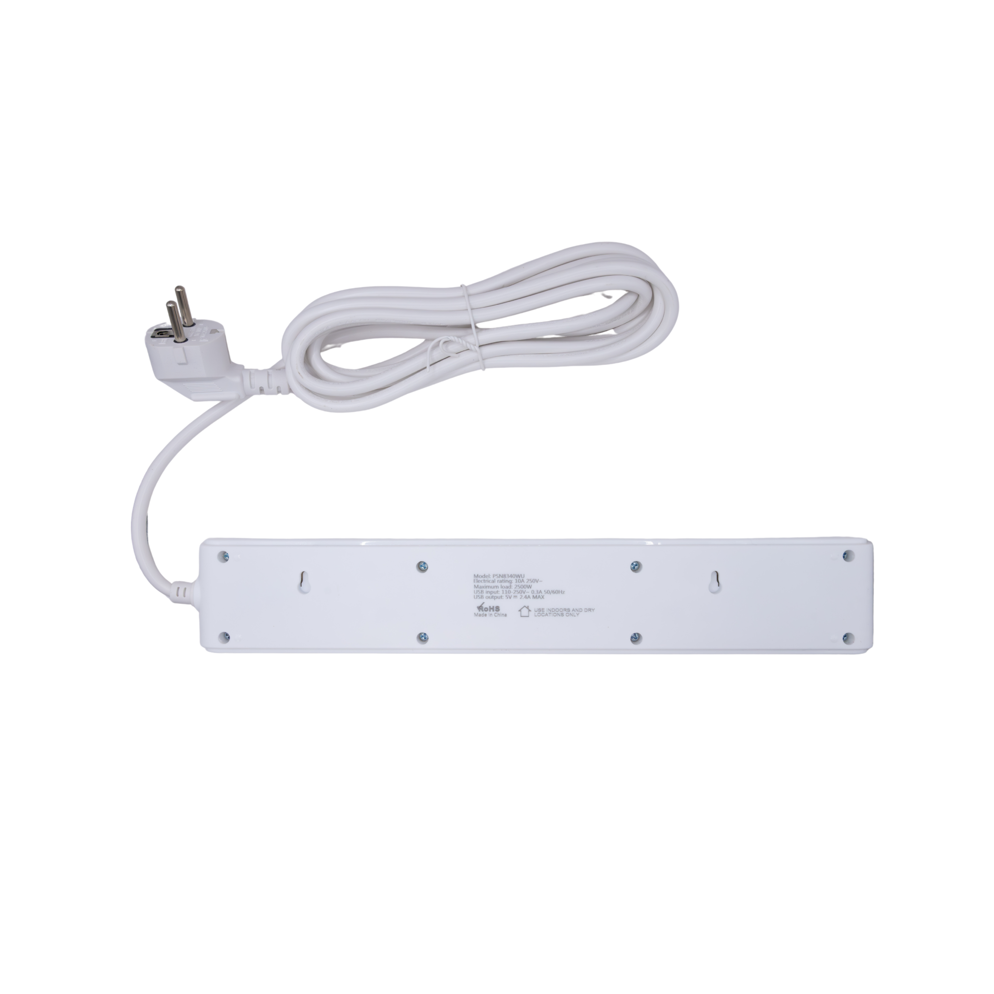  Ổ cắm điện Blaupunkt PSN8340, 4 ổ + USB-C + USB-A, PD20W, Dây dài 3m, chống lửa, an toàn với trẻ em 