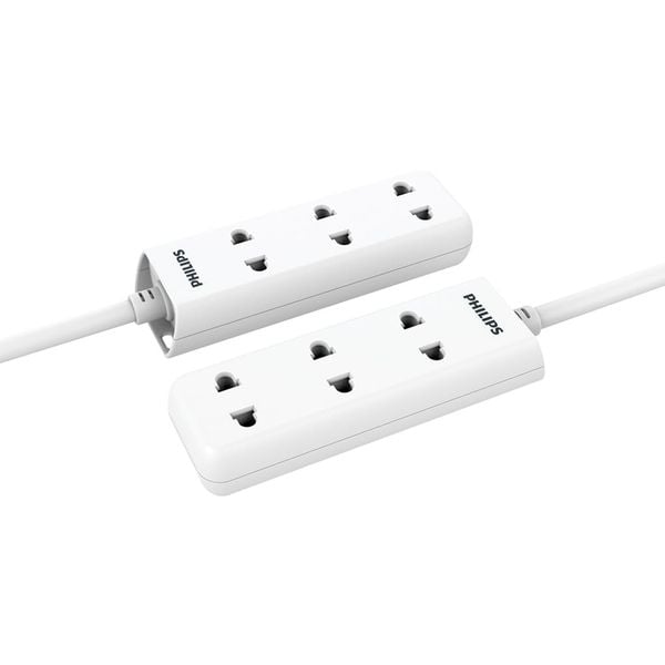  Ổ cắm điện Philips CHP1130WA, 3 lỗ, dây dài 2m, nhỏ gọn 
