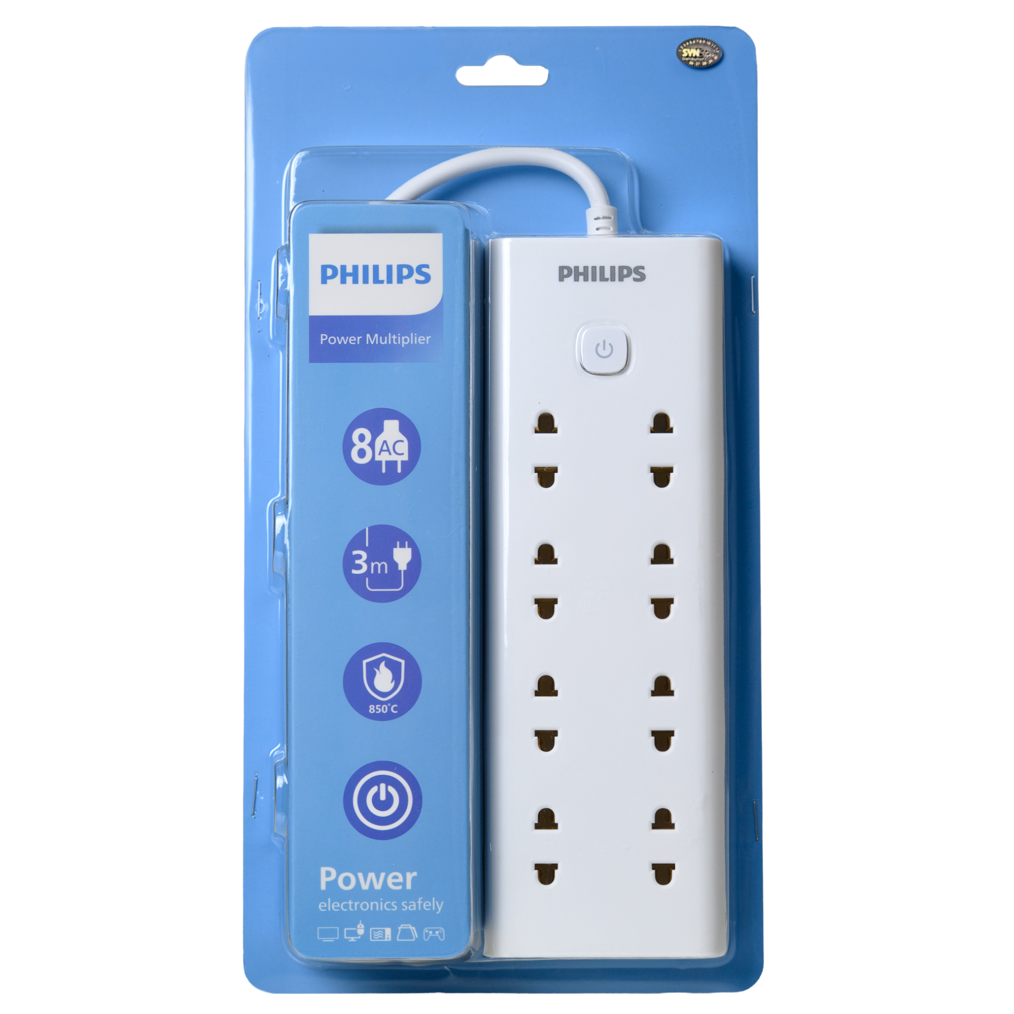  Ổ cắm điện Philips CHP2180, 8 lỗ, dây dài 3m, bền bỉ, siêu trạm 