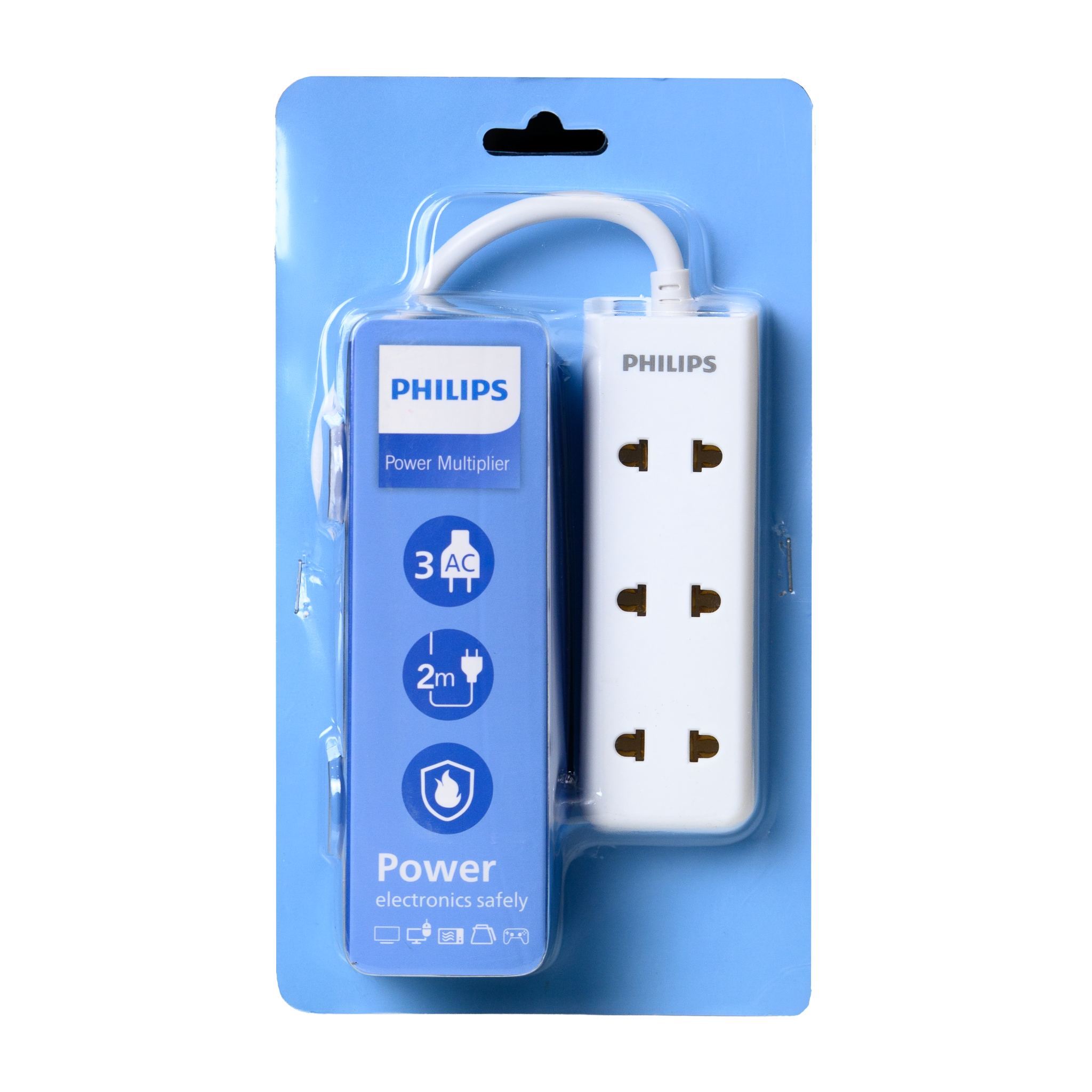  Ổ cắm điện Philips CHP1130WA, 3 lỗ, dây dài 2m, nhỏ gọn 