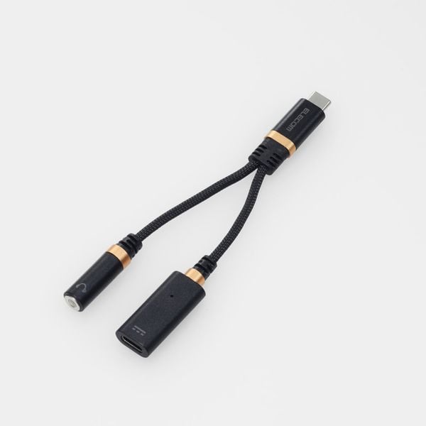  Cổng chuyển đổi Audio Elecom MPA-C35DS | Type-C to Type-C + Jack 3.5mm, Hỗ trợ DAC, PD27W 