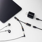  Cổng chuyển đổi Audio Elecom MPA-C35DS | Type-C to Type-C + Jack 3.5mm, Hỗ trợ DAC, PD27W 