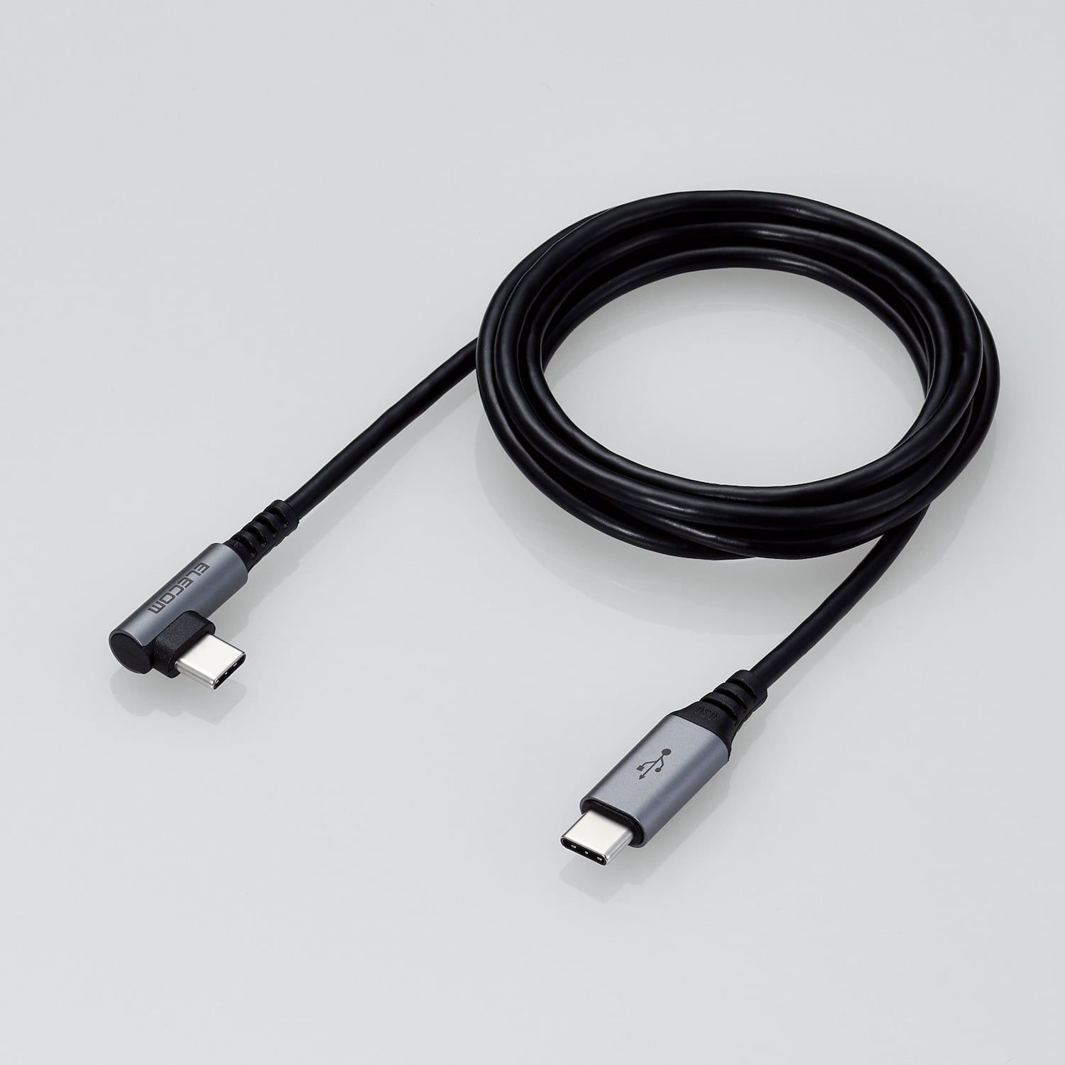  Cáp sạc nhanh C to C Elecom MPA-CCL12NBK | PD60W, Đầu nối L, Dây dù, 5 lớp siêu bền, Dài 1.2m 