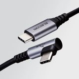  Cáp sạc nhanh C to C Elecom MPA-CCL12NBK | PD60W, Đầu nối L, Dây dù, 5 lớp siêu bền, Dài 1.2m 