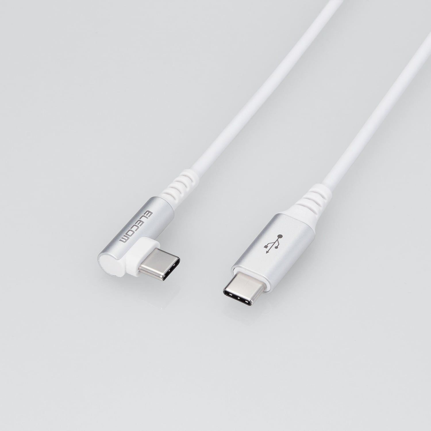  Cáp sạc nhanh C to C Elecom MPA-CCL20NWH | PD60W, Đầu nối L, Dây dù, 5 lớp siêu bền, Dài 2.0m 
