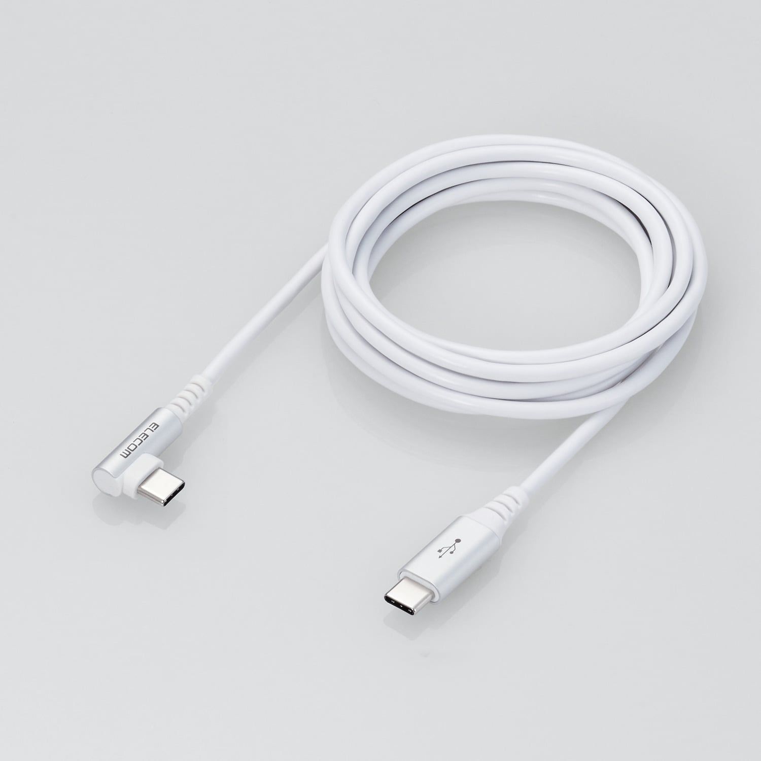  Cáp sạc nhanh C to C Elecom MPA-CCL20NWH | PD60W, Đầu nối L, Dây dù, 5 lớp siêu bền, Dài 2.0m 