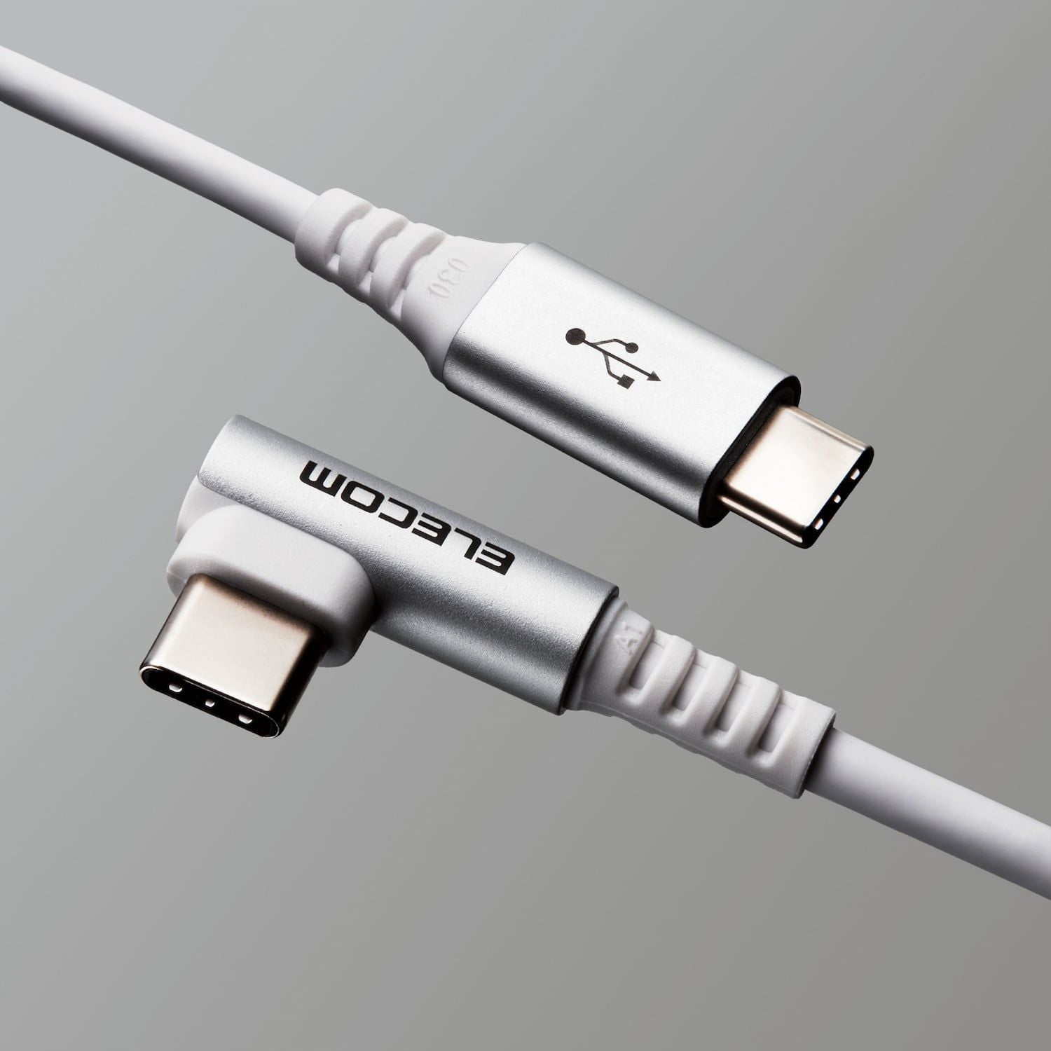  Cáp sạc nhanh C to C Elecom MPA-CCL20NWH | PD60W, Đầu nối L, Dây dù, 5 lớp siêu bền, Dài 2.0m 