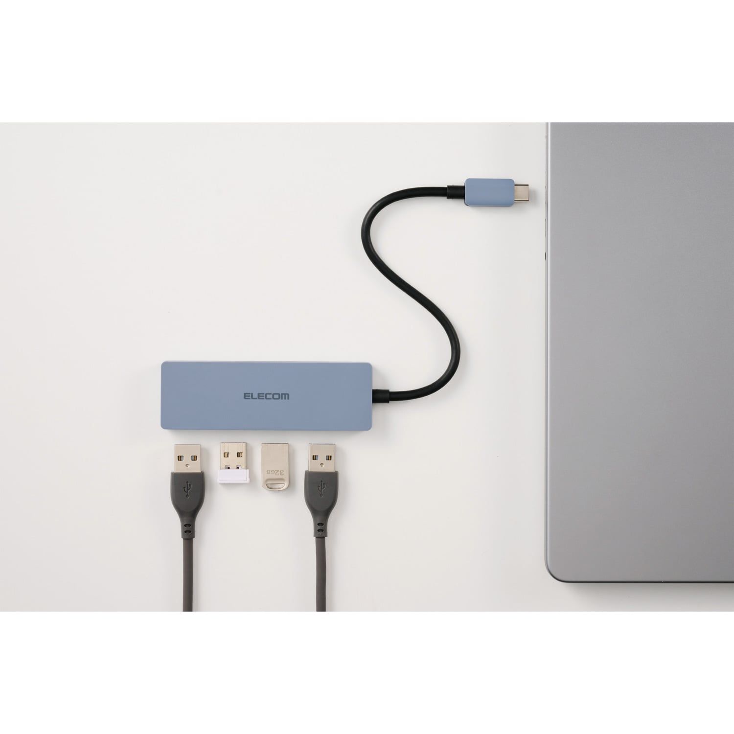 Hub chuyển đổi Elecom U3HC-H040NV | 4 USB-A, USB 3.2 (Gen 1), 15cm 