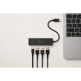  Hub chuyển đổi Elecom U3HC-H040PBK | 1 USB-C + 3 USB-A, USB 3.1 (Gen 1), PD100W 