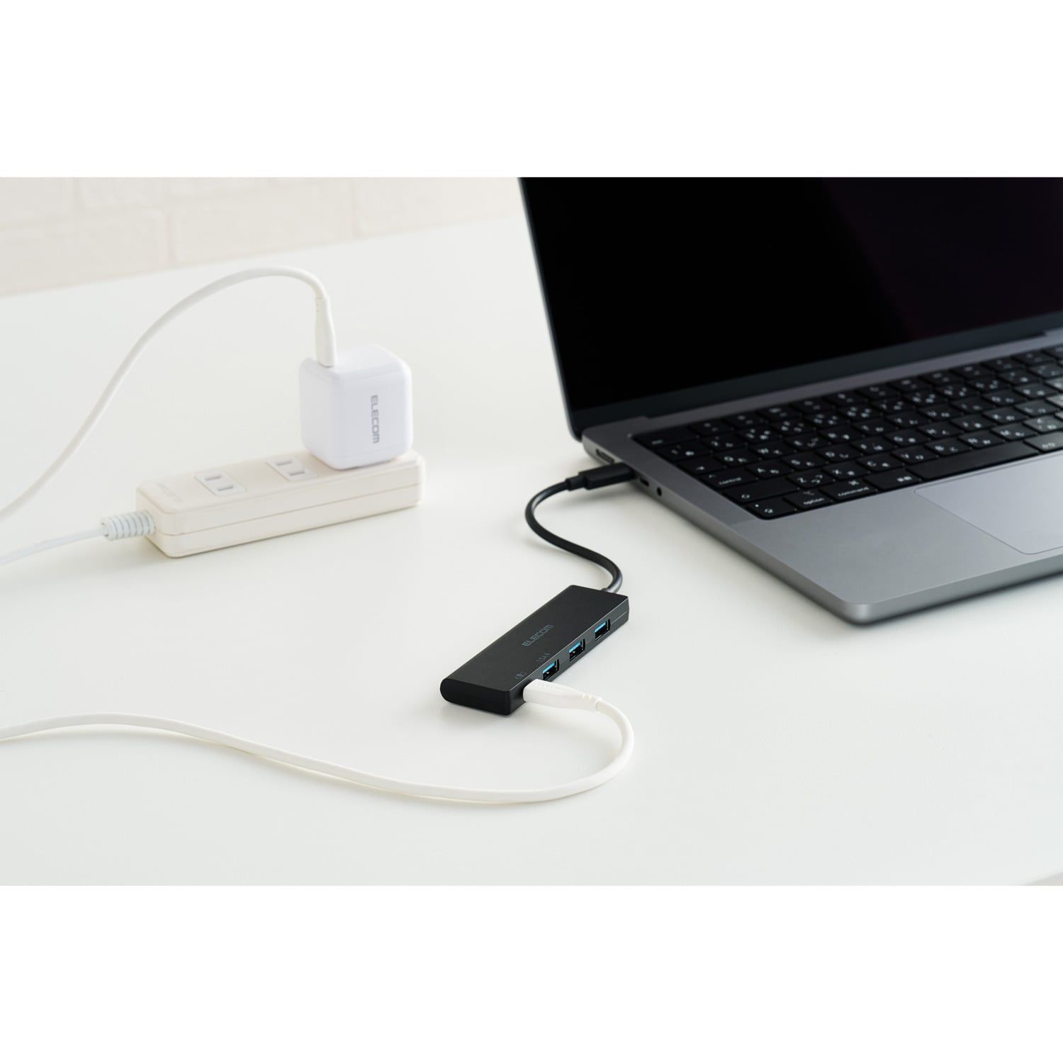  Hub chuyển đổi Elecom U3HC-H040PBK | 1 USB-C + 3 USB-A, USB 3.1 (Gen 1), PD100W 