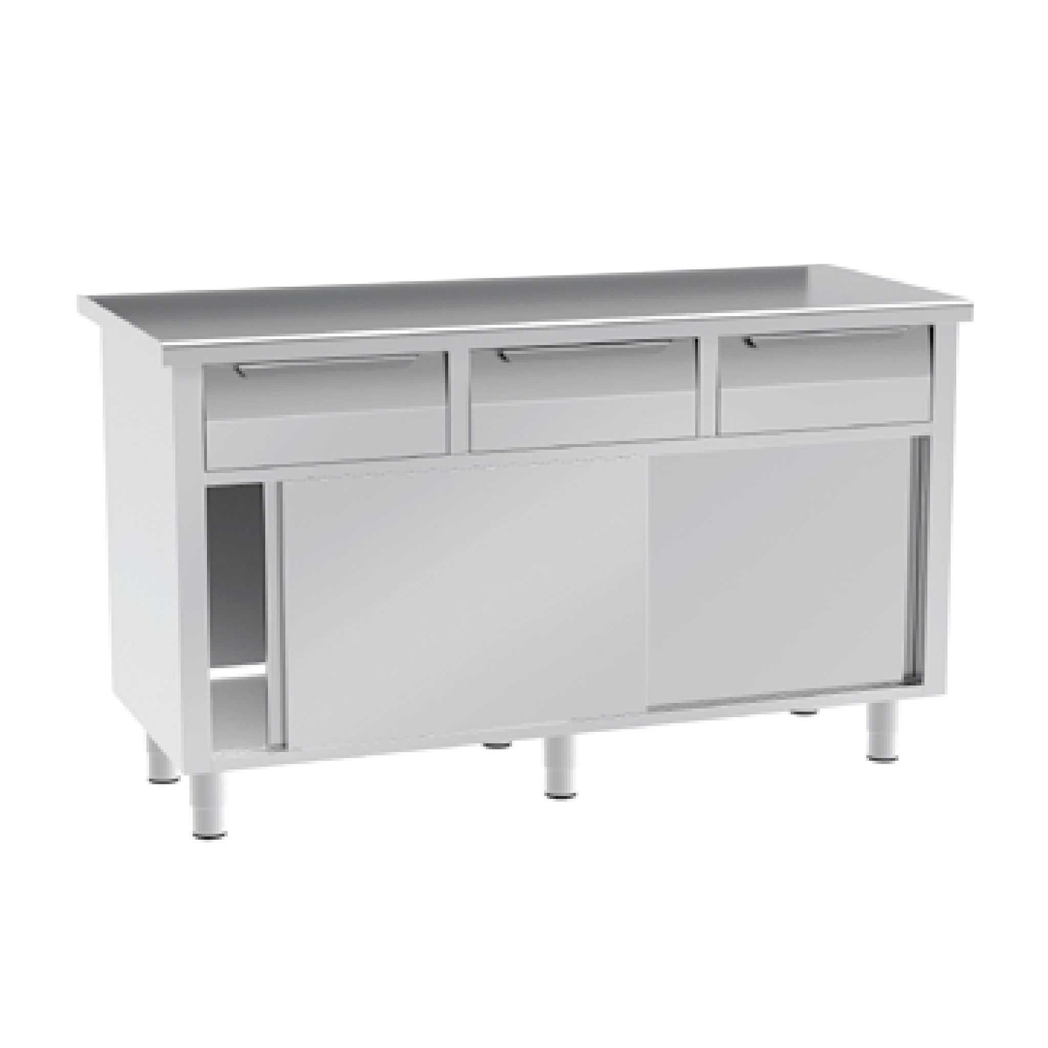  Tủ làm việc cửa trượt, 3 ngăn kéo 