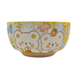  Bát Đĩa Sứ Họa Tiết Gấu hoa hướng dương 