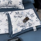  B24 - Bộ Chăn Ga Gối Lụa Thái 4 Món Hoa Lụa Khói 