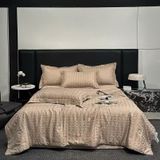  B33 - Bộ Chăn Ga Gối Lụa Tencel 40s 4 Món Nâu 