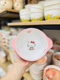  Bát đĩa sứ Kitty trắng hồng 