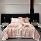  B66 - Bộ Chăn Ga Gối Lụa Gấm 60s 4 Món Hồng 