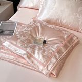  B66 - Bộ Chăn Ga Gối Lụa Gấm 60s 4 Món Hồng 