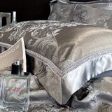  B67 - Bộ Chăn Ga Gối Lụa Gấm 60s 4 Món Xám 