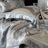  B67 - Bộ Chăn Ga Gối Lụa Gấm 60s 4 Món Xám 