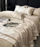  B68 - Bộ Chăn Ga Gối Lụa Gấm 60s 4 Món Be Nâu 