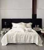  B70 - Bộ Chăn Ga Gối Lụa Gấm 60s 4 Món Kem 