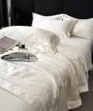  B70 - Bộ Chăn Ga Gối Lụa Gấm 60s 4 Món Kem 