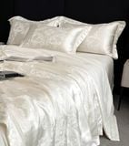  B70 - Bộ Chăn Ga Gối Lụa Gấm 60s 4 Món Kem 