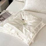  B70 - Bộ Chăn Ga Gối Lụa Gấm 60s 4 Món Kem 