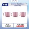  B88 - Combo 3 cốc có quai trơn Hồng 