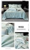  B91 - Bộ Chăn Ga Gối Lụa Gấm 60s 4 Món Xanh 