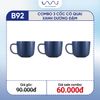  B92 - Combo 3 cốc có quai trơn Xanh dương đậm 