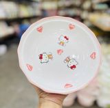  Bát đĩa sứ Kitty trắng hồng 