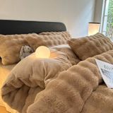  Bộ Chăn Ga Gối Nỉ Lông Cáo Nâu 