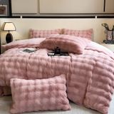  Bộ Chăn Ga Gối Nỉ Lông Cáo Hồng 