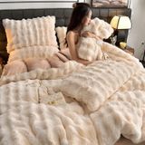  Bộ Chăn Ga Gối Nỉ Lông Cáo Kem 