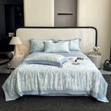  Bộ Chăn Ga Gối 4 Món Cao Cấp Lụa Thái Họa Tiết Hoa 