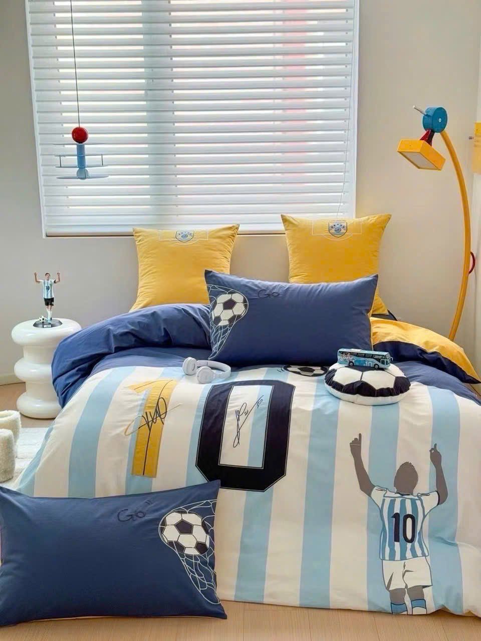  Bộ Chăn Ga Gối 100% Cotton Cao Cấp Họa Tiết Hoạt Hình (Chăn Chần Bông) 