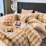  Bộ Chăn Ga Gối Nỉ Lông Cáo Nâu Loang 