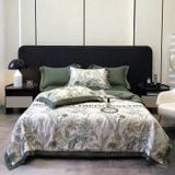  Bộ Chăn Ga Gối 4 Món Cao Cấp Lụa Thái Họa Tiết Hoa 