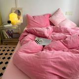  S11 - Bộ Chăn Ga Gối Nỉ Nhung Tuyết Sữa 2025 