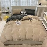  S11 - Bộ Chăn Ga Gối Nỉ Nhung Tuyết Sữa 2025 