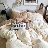  S11 - Bộ Chăn Ga Gối Nỉ Nhung Tuyết Sữa 2025 