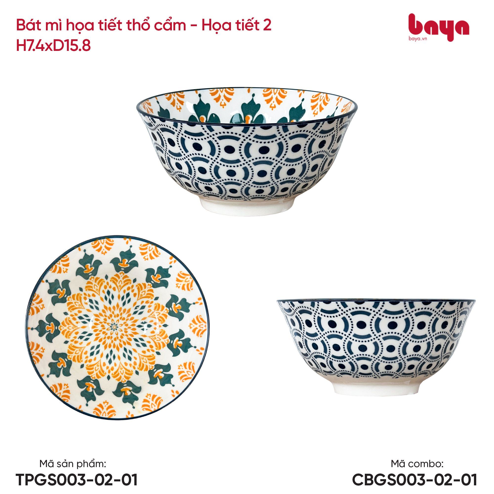  Bát Mì Họa Tiết Thổ Cẩm 