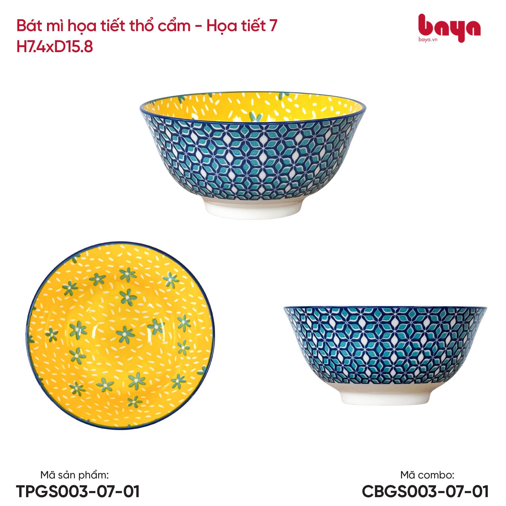  Bát Mì Họa Tiết Thổ Cẩm 