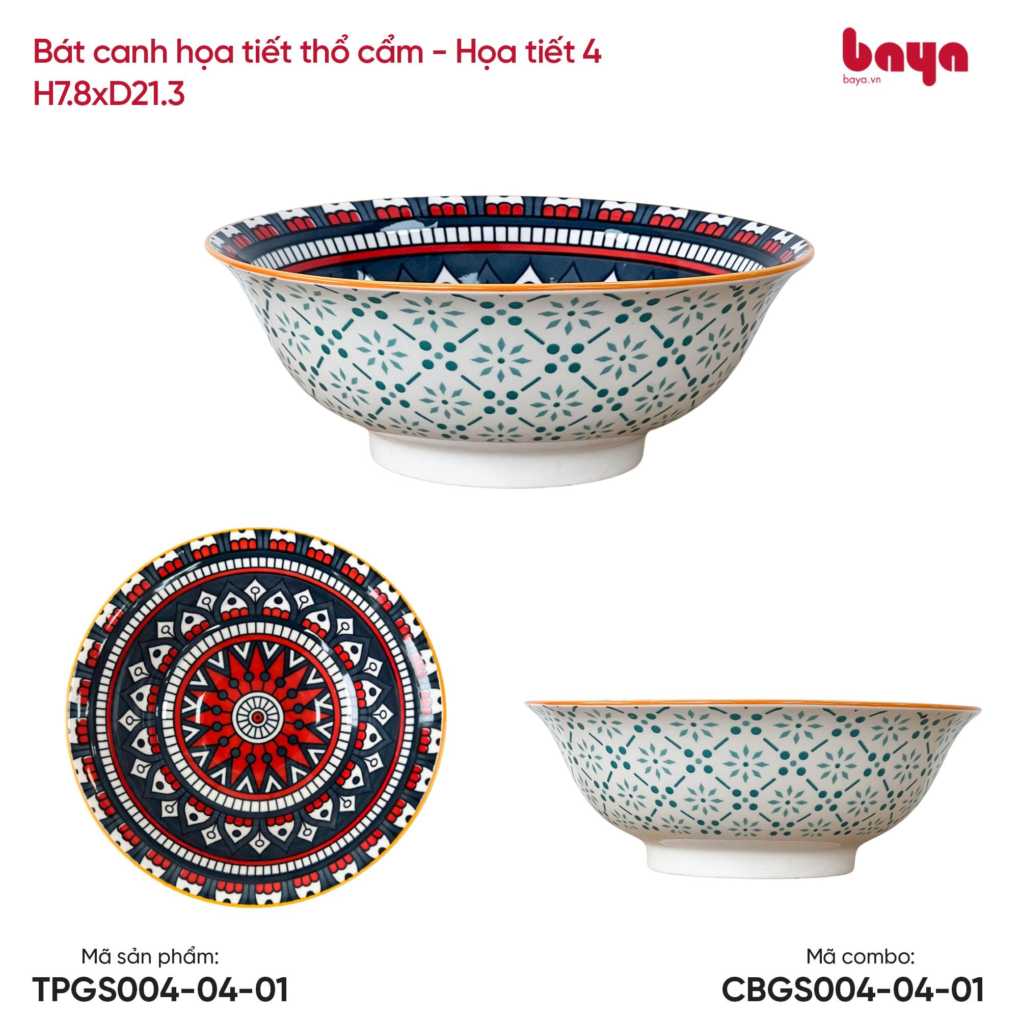  Bát Canh Họa Tiết Thổ Cẩm 