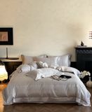  S19 - Bộ Chăn Ga Gối Lụa 120s Dệt Hoa Chìm Luxury Silk Ánh Bạc 