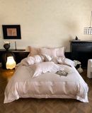  S20 - Bộ Chăn Ga Gối Lụa 120s Dệt Hoa Chìm Luxury Silk Ánh Hồng 