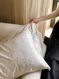  S21 - Bộ Chăn Ga Gối Lụa 120s Dệt Hoa Chìm Luxury Silk Ánh Kem 